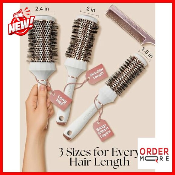 Professional Round Hair Brush Set 4-Piece Blow Dry Kit with Comb main image 5